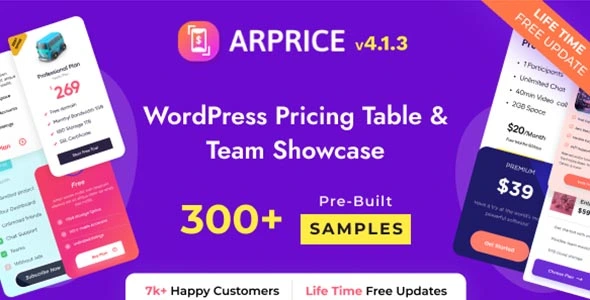 ARPrice GPL – Responsive WordPress Pricing Table Plugin