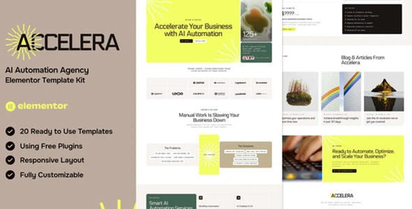 Accelera AI Automation Agency Elementor Template Kit GPL