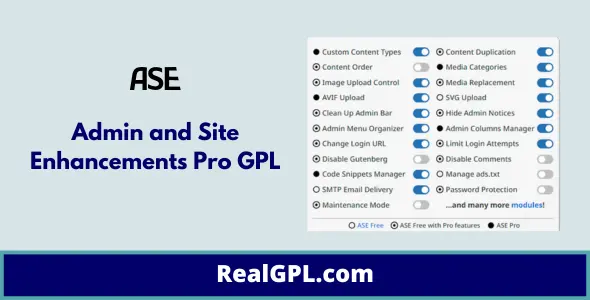 Admin and Site Enhancements Pro GPL | ASE Pro