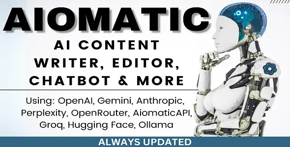 Aiomatic GPL - AI Content Writer, Editor, ChatBot & AI Toolkit