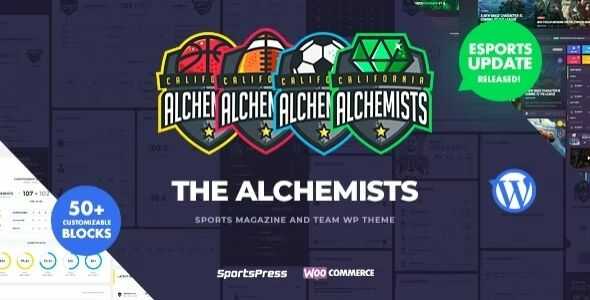 Alchemists Theme GPL - Sports, eSports & Gaming Club and News WordPress Theme