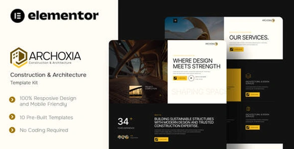 Archoxia Construction & Architecture Elementor Template Kit GPL