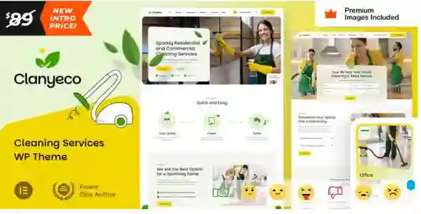 ClanyEco Theme GPL – Cleaning Services WordPress Theme