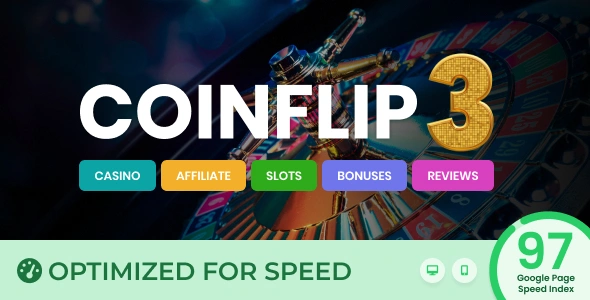 Coinflip Theme GPL – Casino Affiliate & Gambling Theme