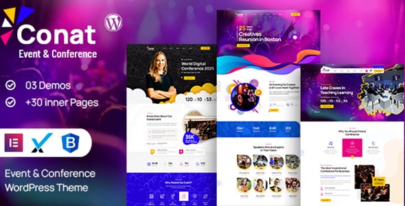 Conat Theme GPL – Event & Conference WordPress Theme + RTL Ready
