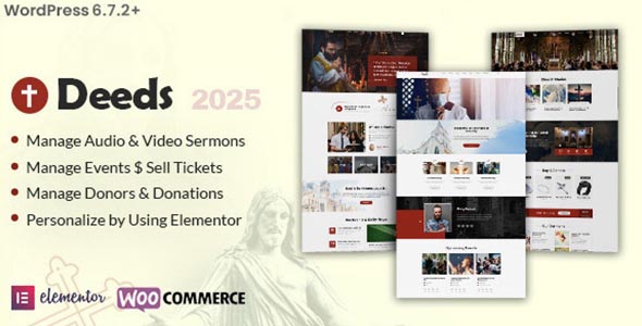 Deeds Theme GPL – Best Responsive Nonprofit Church WordPress Theme