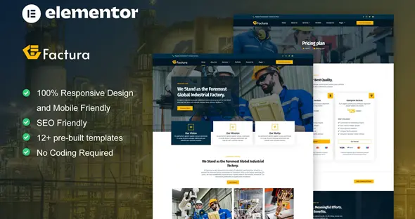 Factura Industry & Manufacturing Elementor Template Kit