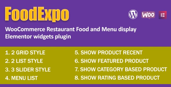 FoodExpo GPL – WooCommerce Restaurant Food Menu display Elementor widgets plugin