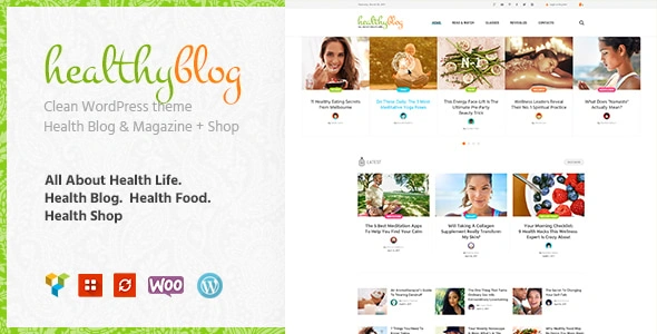 Healthy Living Theme GPL – Blog with Online Store Theme