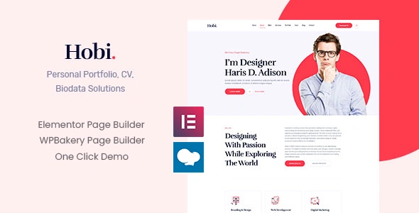 Hobi Theme GPL - Personal Portfolio WordPress Theme