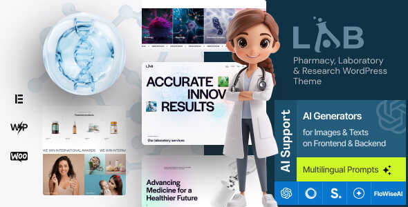 Lab Theme GPL - Pharmacy, Laboratory & Research WordPress Theme