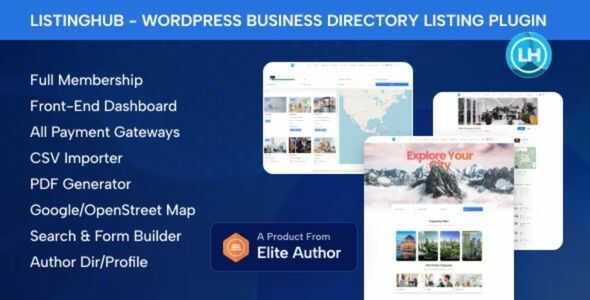 ListingHub GPL - WordPress Business Directory Listing Plugin
