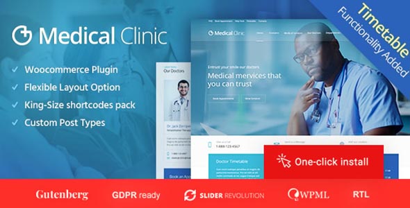 Medical Clinic Theme GPL – Health & Doctor Medical Theme