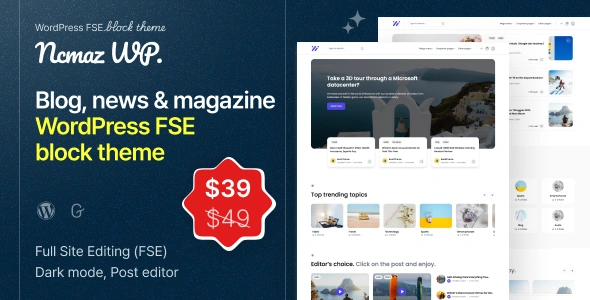 Ncmaz Theme GPL - News Magazine Full Site Editing WordPress Block Theme