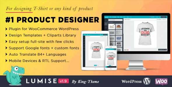 Product Designer for WooCommerce WordPress - LUMISE.COM