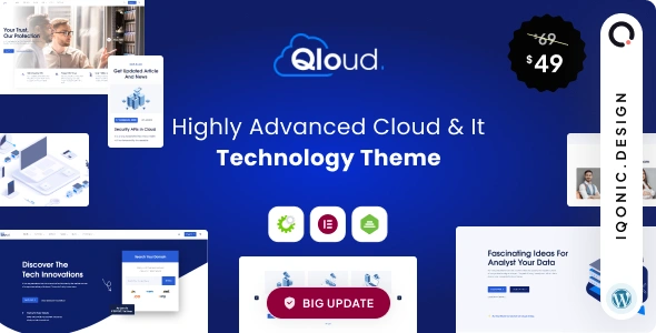 Qloud Theme GPL – Cloud Computing, Apps & Server WordPress Theme