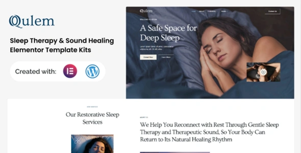 Qulem Sleep Therapy & Sound Healing Elementor Template Kits GPL