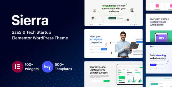 Sierra Theme GPL – SaaS & Tech Startup Elementor WordPress Theme