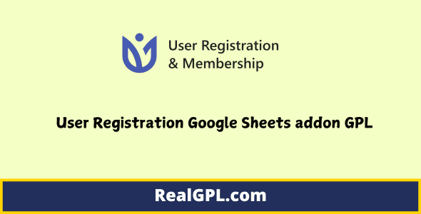 User Registration Google Sheets addon GPL