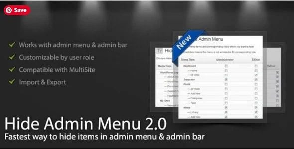 WordPress Hide Admin Menu Plugin GPL