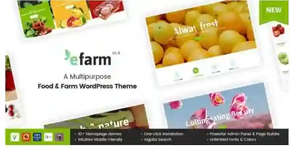 eFarm Theme GPL – A Multipurpose Food & Farm WordPress Theme