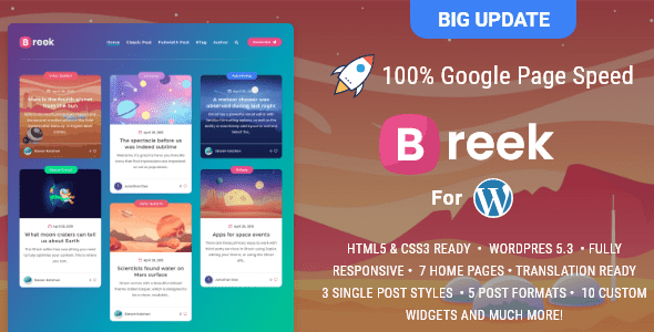 Breek Theme GPL - Minimal Masonry Theme for WordPress