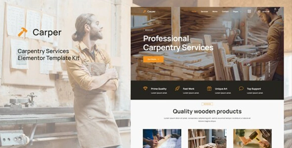 Carper Carpenter & Craftman Elementor Template Kit GPL