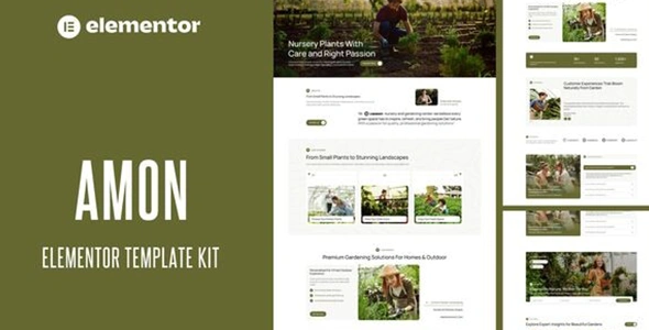 Amon Nursery & Gardening Elementor Template Kit GPL