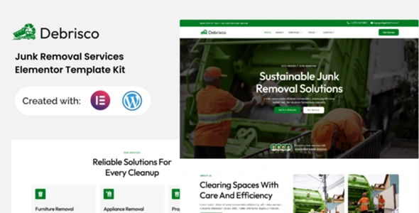 Debrisco Junk Removal Services Elementor Template Kit GPL