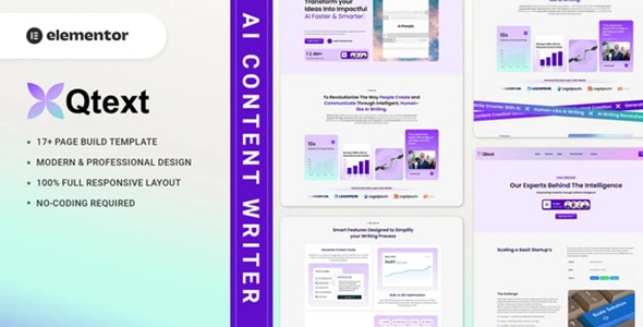 Qtext AI Content Writer Elementor Template Kit GPL