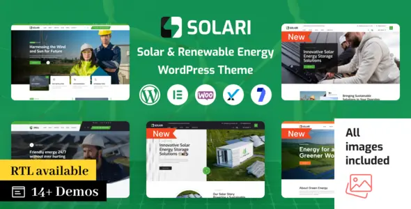 Solari Ecology and Solar Energy WordPress Theme | With License Key