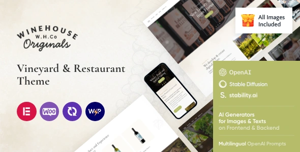 Wine House Theme GPL - Winery & Restaurant WordPress Theme