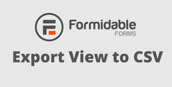 Formidable Export View to CSV GPL