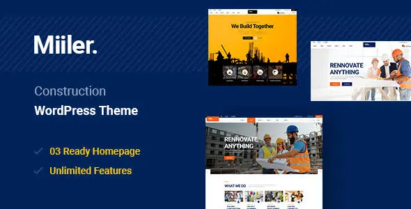 Miiler Theme GPL - Construction WordPress Theme