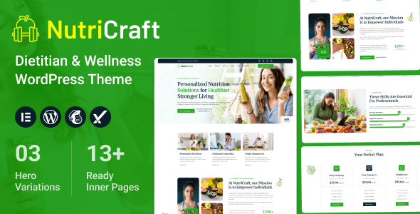 NutriCraft Theme GPL - Dietitian & Wellness WordPress Theme