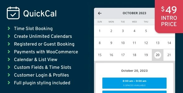 QuickCal GPL - Appointment Booking Calendar for WordPress