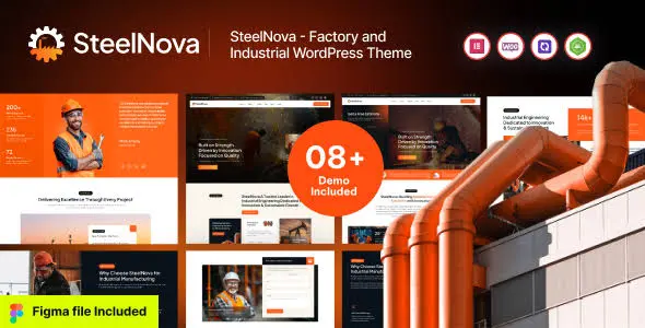 SteelNova Theme GPL – Modern Factory & Industrial WordPress Theme