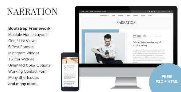 Narration Theme GPL - A Responsive WordPress Blog Theme
