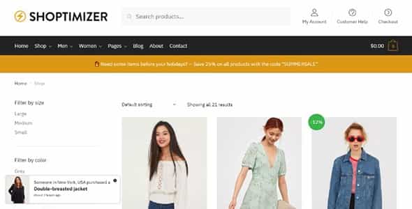 Shoptimizer Theme GPL - Fastest WooCommerce WordPress Theme